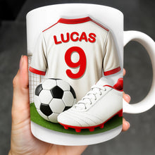 Celebrate Your Passion For Soccer With This Vibrant Soccer Jersey, Soccer Ball, And Soccer Cleats - Personalized Custom Coffee Mug - FTN007_MG