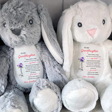 To My Granddaughter, Once Upon A Time, Bunny And Flowers - Personalized Stuffed Bunny - GDT108_BUN