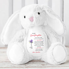 To My Granddaughter, Once Upon A Time, Bunny And Flowers - Personalized Stuffed Bunny - GDT108_BUN