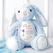 To My Granddaughter, Once Upon A Time, Bunny And Flowers - Personalized Stuffed Bunny - GDT108_BUN