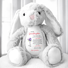 To My Granddaughter, Once Upon A Time, Bunny And Flowers - Personalized Stuffed Bunny - GDT108_BUN