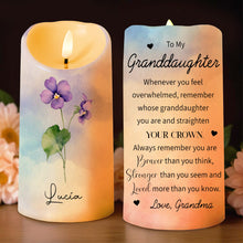 Straighten Your Crown Granddaughter Inspirational Message - Personalized Custom LED Candle - GDT127_LECA