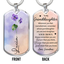 Straighten Your Crown Inspirational Quote With Flowers - Personalized Custom Keychain - GDT217_KCH