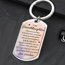 Straighten Your Crown Inspirational Quote With Flowers - Personalized Custom Keychain - GDT217_KCH