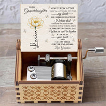 To My Granddaughter, Once Upon A Time, Flower And Butterflies - Custom Music Box With "You Are My Sunshine" Tune - GDT389_MZB