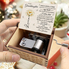 To My Granddaughter, Once Upon A Time, Flower And Butterflies - Custom Music Box With "You Are My Sunshine" Tune - GDT389_MZB