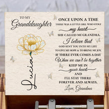 To My Granddaughter, Once Upon A Time, Flower And Butterflies - Custom Music Box With "You Are My Sunshine" Tune - GDT389_MZB