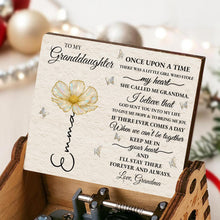To My Granddaughter, Once Upon A Time, Flower And Butterflies - Custom Music Box With "You Are My Sunshine" Tune - GDT389_MZB