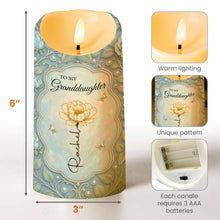 To My Granddaughter, Love Always With Flower And Butterflies - Personalized Custom LED Candle - GDT403_LECA