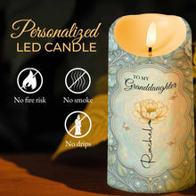 To My Granddaughter, Love Always With Flower And Butterflies - Personalized Custom LED Candle - GDT403_LECA