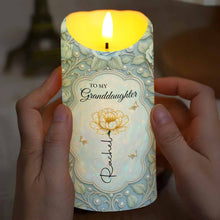 To My Granddaughter, Love Always With Flower And Butterflies - Personalized Custom LED Candle - GDT403_LECA