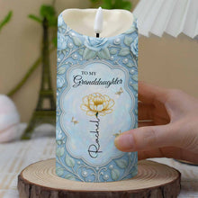 To My Granddaughter, Love Always With Flower And Butterflies - Personalized Custom LED Candle - GDT403_LECA