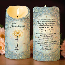 To My Granddaughter, Love And Encouragement, Rose And Butterflies - Personalized Custom LED Candle - GDT437_LECA