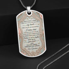 To My Granddaughter Once Upon A Time Flower And Butterfly - Personalized Custom Dog Tag Necklace - GDT557_DTNECK