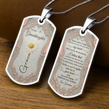 To My Granddaughter Once Upon A Time Flower And Butterfly - Personalized Custom Dog Tag Necklace - GDT557_DTNECK