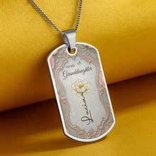 To My Granddaughter Once Upon A Time Flower And Butterfly - Personalized Custom Dog Tag Necklace - GDT557_DTNECK