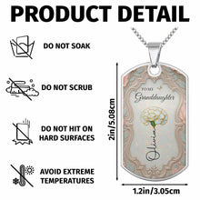 To My Granddaughter Once Upon A Time Flower And Butterfly - Personalized Custom Dog Tag Necklace - GDT557_DTNECK