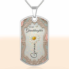 To My Granddaughter Once Upon A Time Flower And Butterfly - Personalized Custom Dog Tag Necklace - GDT557_DTNECK