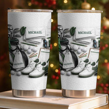 Golf Enthusiast Personalized Tumbler Featuring Clubs and Balls - Personalized Custom Stainless Steel Tumbler 20oz 30oz - GOLF012_TB