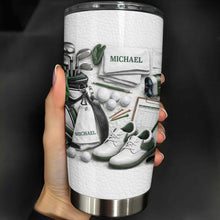 Golf Enthusiast Personalized Tumbler Featuring Clubs and Balls - Personalized Custom Stainless Steel Tumbler 20oz 30oz - GOLF012_TB