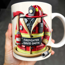 Firefighter, Gear and Helmet - Personalized Custom Coffee Mug - GRAD267_MG