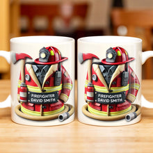 Firefighter, Gear and Helmet - Personalized Custom Coffee Mug - GRAD267_MG
