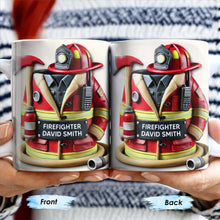 Firefighter, Gear and Helmet - Personalized Custom Coffee Mug - GRAD267_MG