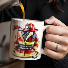 Firefighter, Gear and Helmet - Personalized Custom Coffee Mug - GRAD267_MG