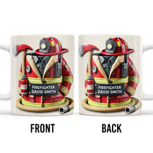 Firefighter, Gear and Helmet - Personalized Custom Coffee Mug - GRAD267_MG