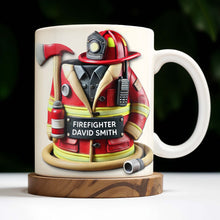 Firefighter, Gear and Helmet - Personalized Custom Coffee Mug - GRAD267_MG