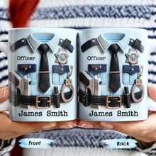 Officer, Police Uniform, Badge and Handcuffs - Personalized Custom Coffee Mug - GRAD268_MG