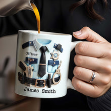Officer, Police Uniform, Badge and Handcuffs - Personalized Custom Coffee Mug - GRAD268_MG