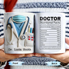 DOCTOR Nutritional Facts, Dedicated Healthcare Hero, Nutritional Label - Personalized Custom Coffee Mug - GRAD279_MG