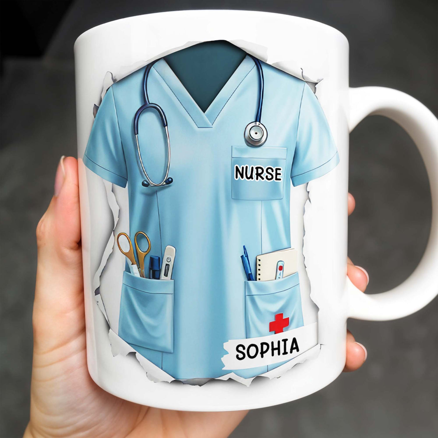 Celebrate Your Favorite Nurse, Nurse Uniform And Medical Tools - Personalized Custom Coffee Mug - GRAD283_MG