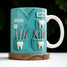 Dental Coffee Mug Featuring Dental Equipment Designs - Personalized Custom Coffee Mug - GRAD307_MG