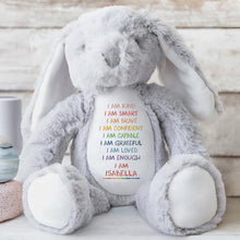 I Am Kind, I Am Smart, I Am Brave, Stuffed Bunny - Personalized Stuffed Bunny - GRK017_BUN
