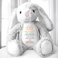 I Am Kind, I Am Smart, I Am Brave, Stuffed Bunny - Personalized Stuffed Bunny - GRK017_BUN