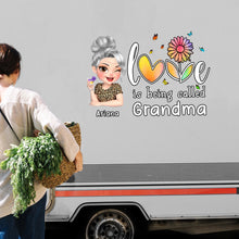 Love Is Being Called Grandma Heart and Flowers Design - Personalized Decor Decal - GRM048_STIK