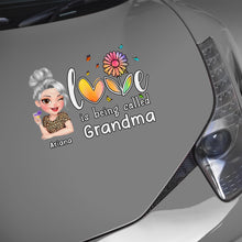 Love Is Being Called Grandma Heart and Flowers Design - Personalized Decor Decal - GRM048_STIK