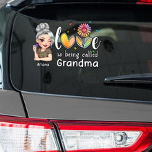 Love Is Being Called Grandma Heart and Flowers Design - Personalized Decor Decal - GRM048_STIK