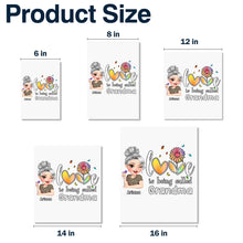 Love Is Being Called Grandma Heart and Flowers Design - Personalized Decor Decal - GRM048_STIK