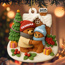 Celebrate A Special Bond With Bears And Christmas Decor - Personalized Custom Wood Ornament, Custom Shaped - GRM083_WDO