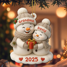 Celebrate A Joyful Holiday With Festive Snowmen - Personalized Custom Wood Ornament, Custom Shaped - GRM084_WDO