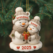 Celebrate A Joyful Holiday With Festive Snowmen - Personalized Custom Wood Ornament, Custom Shaped - GRM084_WDO