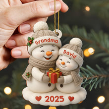 Celebrate A Joyful Holiday With Festive Snowmen - Personalized Custom Wood Ornament, Custom Shaped - GRM084_WDO
