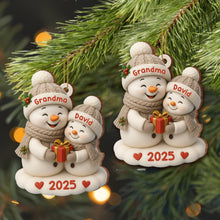 Celebrate A Joyful Holiday With Festive Snowmen - Personalized Custom Wood Ornament, Custom Shaped - GRM084_WDO