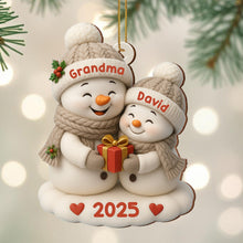 Celebrate A Joyful Holiday With Festive Snowmen - Personalized Custom Wood Ornament, Custom Shaped - GRM084_WDO