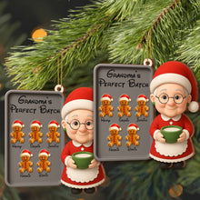 Celebrate Festive Season With Grandma And Gingerbread Cookies - Personalized Custom Wood Ornament, Custom Shaped - GRM104_WDO