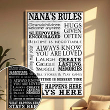 Nana's Rules Grandchildren Welcome Anytime Hugs Given Often Typography Poster - Personalized Custom Vertical Poster - GRM130_VPOS