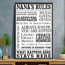 Nana's Rules Grandchildren Welcome Anytime Hugs Given Often Typography Poster - Personalized Custom Vertical Poster - GRM130_VPOS